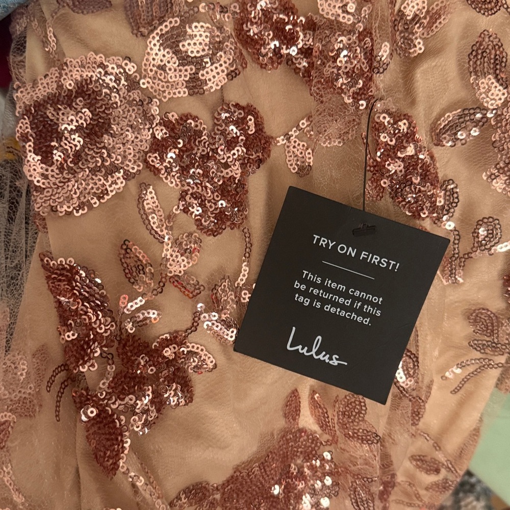 Glamorous Sequin Floral Gown - Picture 2 of 3